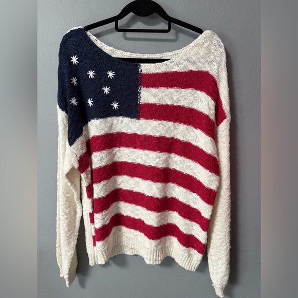 Lucky Brand Sweaters - NWY Lucky Brand Cotton Americana Long Sleeve Sweater. Size X-Large